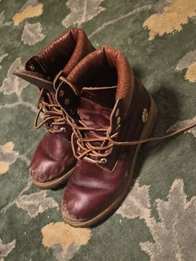 Timberland Dark Brown Leather Lace-Up Work Boots